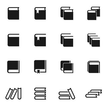 Set of icons of books on a science themeのイラスト素材