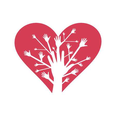 Hands on heart. Vector illustrationのイラスト素材