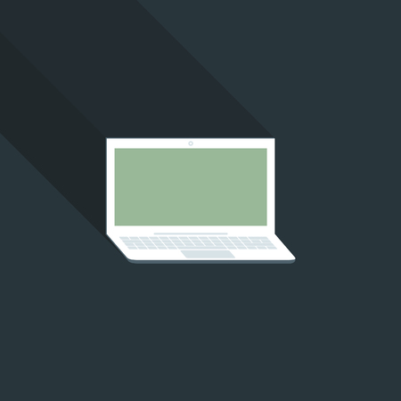 Laptop in flat style. Vector illustrationのイラスト素材