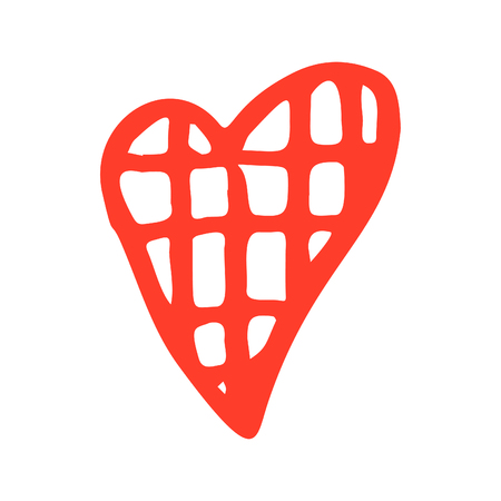 Red heart on white background. Vector illustrationのイラスト素材