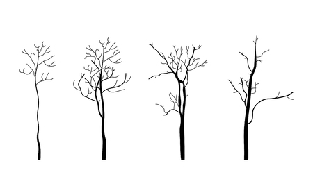 Set of trees. Vector illustrationのイラスト素材