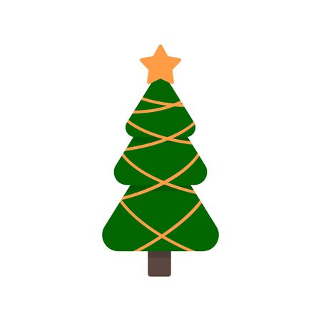 Christmas tree and decoration. Vector illustrationのイラスト素材