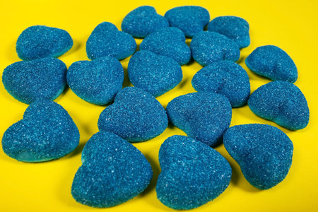the blue marmalade on a yellow background, layoutの写真素材