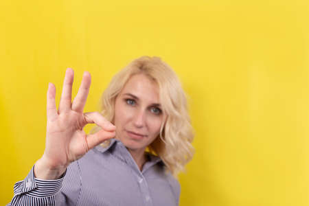 the Blonde shows that everything is fine, on a yellow background