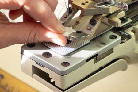 Sewing equipment, knitwear sewing buttons seamstressesの写真素材