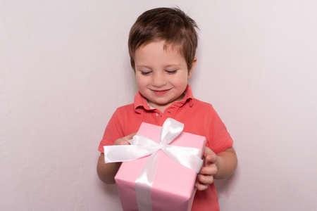 the Beautiful baby with a New Year's giftの写真素材