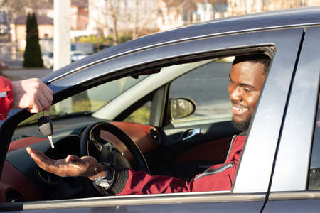 the Buying a car, handing over the ignition key