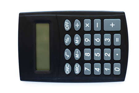 Calculator on a white isolated background. School and office supplies.の写真素材