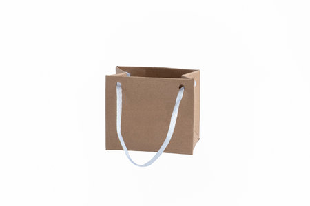 Paper bag on a white background. retail trade. consumerism.の写真素材