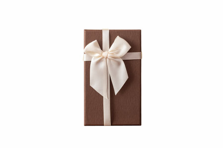 Gift box with a bow on a white background, isolated. Events and holidays. gift shop.の写真素材