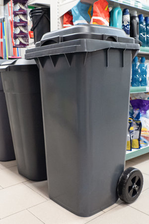 Trash can. container. retail trade.の写真素材
