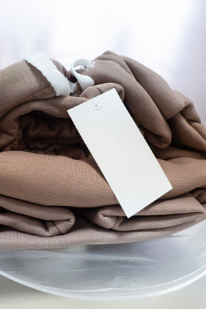 textile industry. The suit is in a packing bag. casual clothing. retail trade.の写真素材