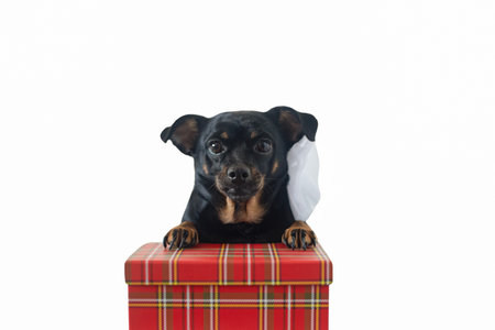 dog. A terrier. holidays and events. Thoroughbred dog on a white background.の写真素材
