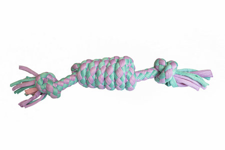 A pet toy on a white background. Braided form. Pet products.の写真素材