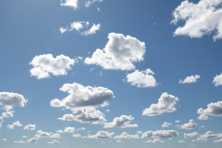 Sky. The clouds. Nature is a landscape. Fluffy clouds in the blue sky.の写真素材