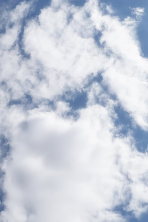 The clouds. Sky. Wallpaper - decor. Floating clouds in the blue sky.の写真素材
