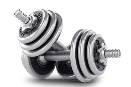 Set of dumbbell for fitnessの写真素材