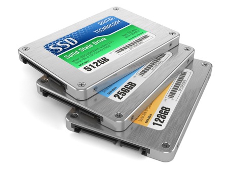 SSD drives, State solid drives, isolated on white background 3d