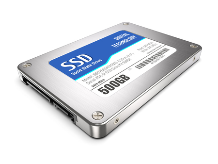 SSD isolated on white background 3d renderの写真素材