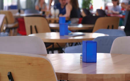 yellow table in the restaurant