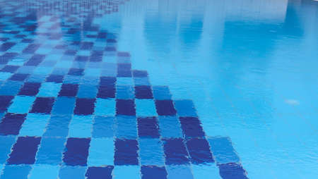 pool with blue waterの写真素材