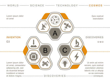 Science icons. space technology and researchのイラスト素材