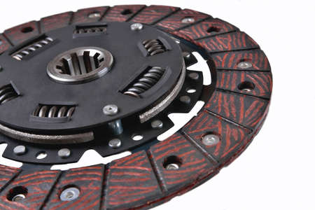 Clutch disc, car clutch disc, car transmission, white background, selective focus, soft focus, close upの写真素材