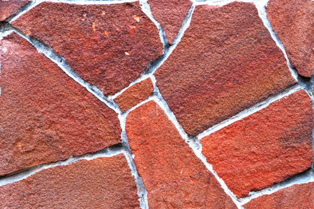 Color stone wall, background, texture, rectangular natural stones of different shadesの写真素材