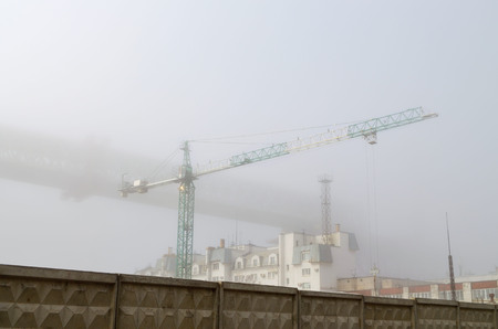 Steni for concrete construction.In the distance is the construction crane.の写真素材