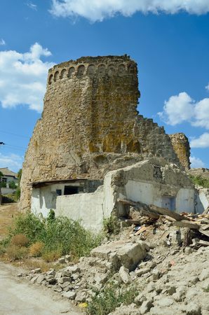 Crimea.The ruins of the old wall.It is a historical object and protected by law.の写真素材