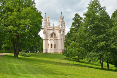 Warm summers stands in the yard.Green trees in the Park.の写真素材
