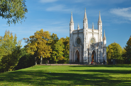 Church in the city park.の写真素材