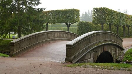 A small bridge over the canal in the Park.の写真素材