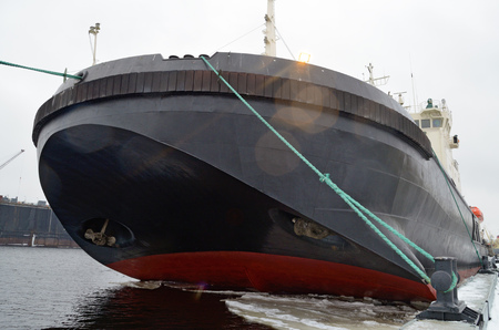 Icebreaker is a big and powerful ship.Its purpose is to break up thick ice.