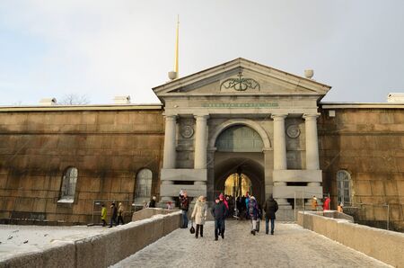 02.01.2017.Russia.Saint-Petersburg.Peter and Paul fortress is a historically unique protective structure.Now it is a big Museum.のeditorial素材