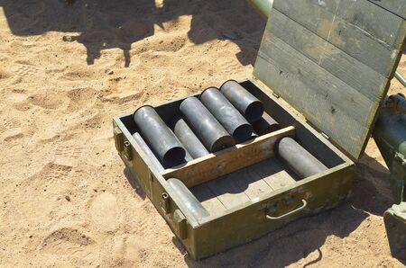 Empty casings from artillery shells lying in the drawer .の写真素材