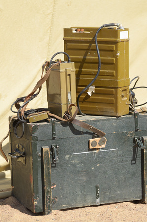 Military spec for negotiations in the field during the war.の写真素材