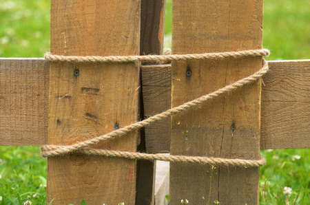 Rope tied a tight knot.And it is very difficult to untie.の写真素材