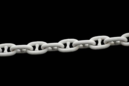White chain on a black background.Chain links joined together.