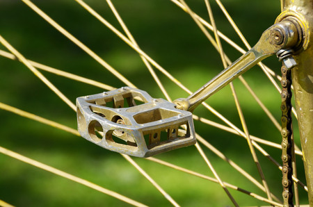 Iron pedal from the bike.This is a part of the mechanism for the movement of the bike.の写真素材