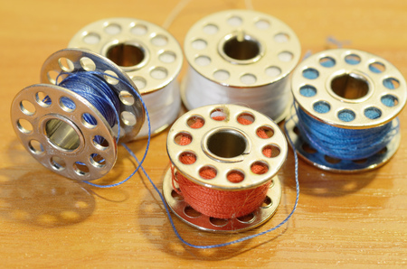 Coil with a sewing thread.Use for sewing clothes.の写真素材