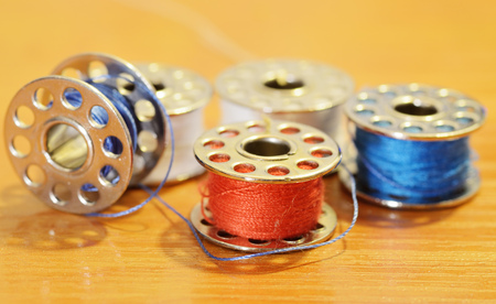Coil with a sewing thread.Use for sewing clothes.の写真素材