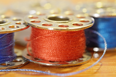 Coil with a sewing thread.Use for sewing clothes.の写真素材
