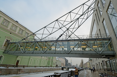 Saint-Petersburg.Russia.December.28.2018.New building of the Mariinsky theatre.It stands next to the old theater.There are performances on the stage.のeditorial素材