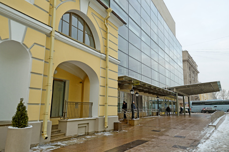 Saint-Petersburg.Russia.December.28.2018.New building of the Mariinsky theatre.It stands next to the old theater.There are performances on the stage.のeditorial素材