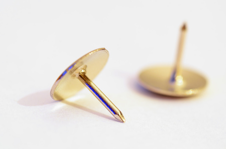 needle for fastening sheets of paper.This stationery tool is widely used.の写真素材