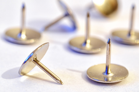 needle for fastening sheets of paper.This stationery tool is widely used.の写真素材
