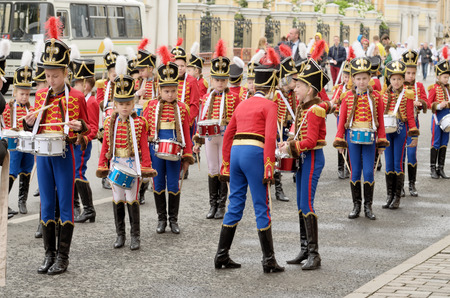 Saint-Petersburg.Russia.May.26. 2019.St. Petersburg Birthday Celebration.Various activities and entertainment were held.There was a march of drummers from different bands.のeditorial素材