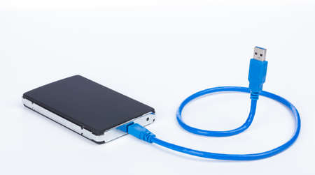 External hard drive black with cable for USB