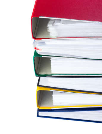 Folders photography close documents for accounting and isolated on a white background.の写真素材